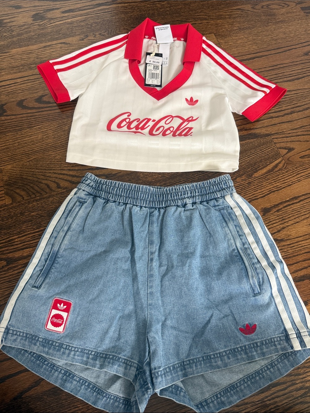 Adidas Coca Cola Women's Light Blue Denim Jeans